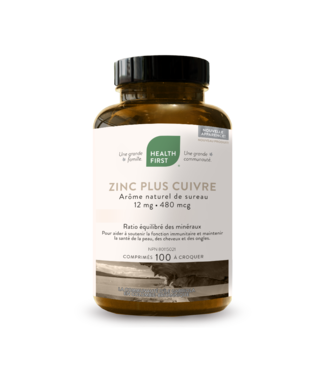 Health First Zinc Plus Cuivre 100 comp. sureau à croquer - Health First