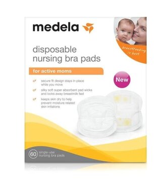 Medela Compresses d'allaitements jetables Ultra minces Safe & Dry- Pqt de 60 - Medela