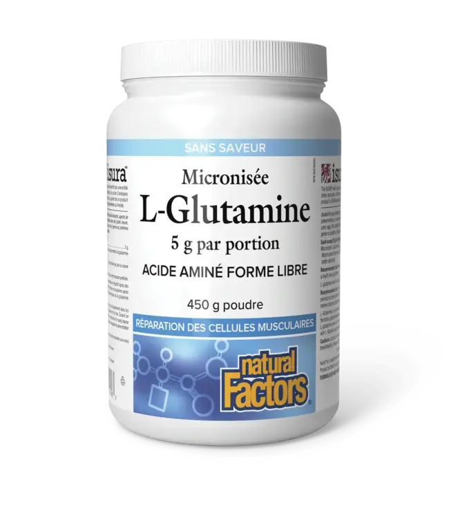 Micronized L-Glutamine Amino Acid 5 g powder - 450 g - by Natural Factors