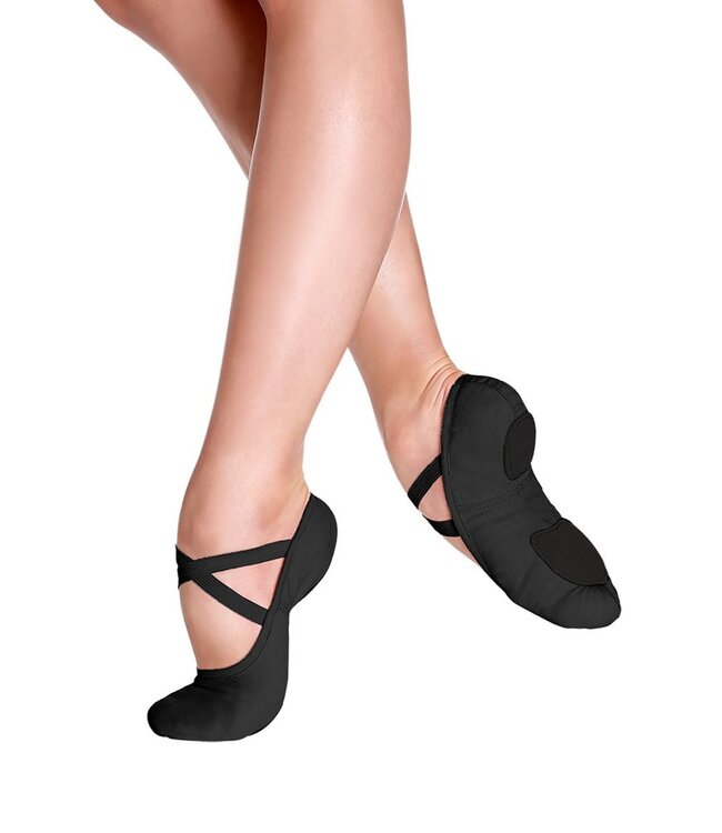 Ladies' Bliss Canvas Ballet Shoes (White & Black)