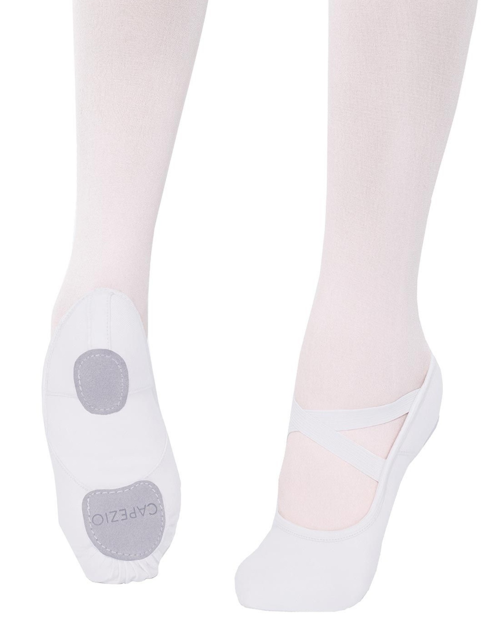 Capezio Ladies' 2037W Hanami Canvas Ballet Shoes (Black & White) Beam