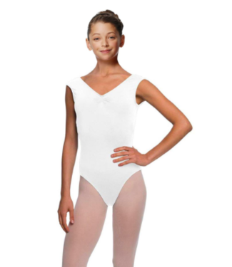 Lulli Ladies' Peyton Cap Sleeve Leotard White