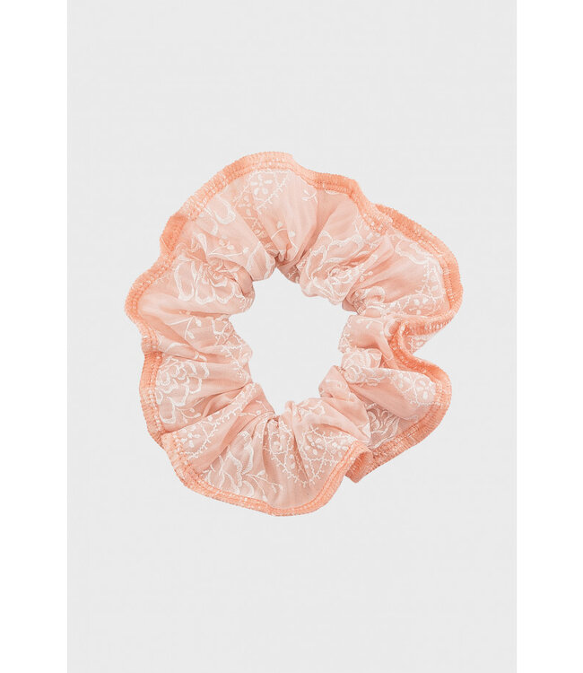 Pink Floral Scrunchie