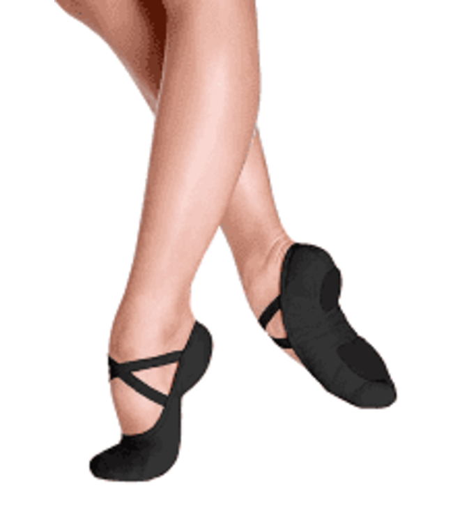 Children's Bliss Canvas Ballet Shoes (White & Black)