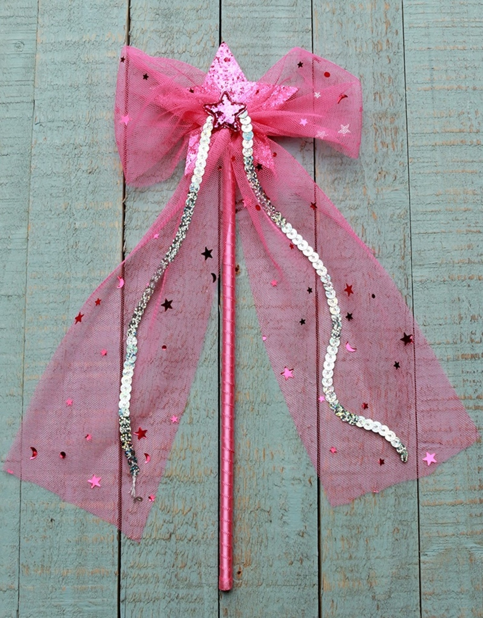 Sparkle Sisters Tulle Bow Star Wand