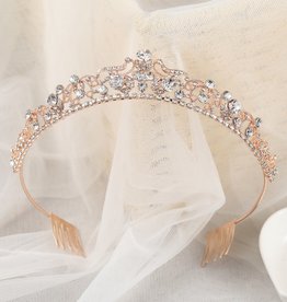 Beam & Barre Cinderella Tiara with Comb Rose Gold