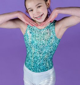 Destira Glitter and Glitz Mint Gymnastics Leotard