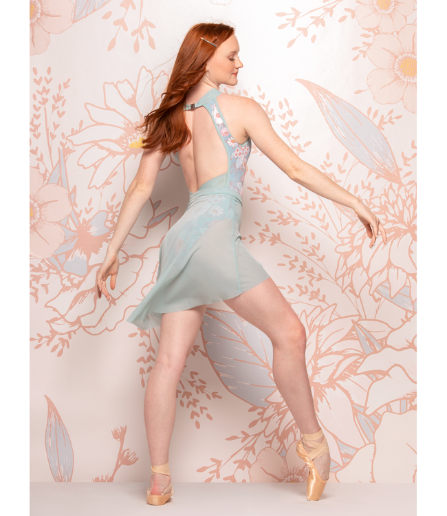 Ladies' Mid High Low Misty Blue Skirt