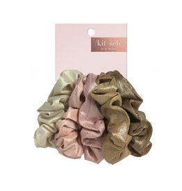 Kitsch Metallic Scrunchies 5pc Blush