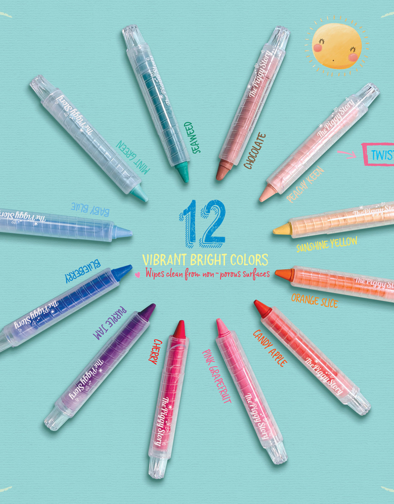 The Piggy Story Color Everywhere Twistable Chalk Crayons Pretty