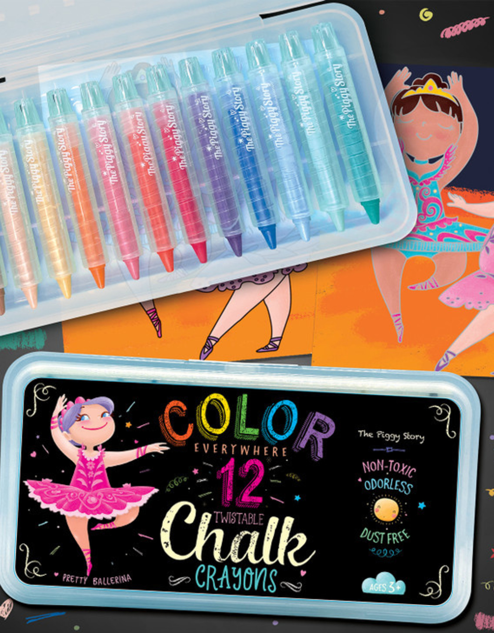Dry Erase Twistable Gel Crayons (Pretty Ballerinas) - The Piggy Story