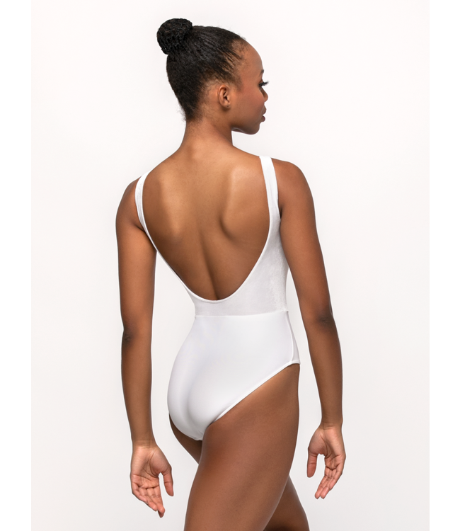 Ladies' Allison White Velvet Leotard