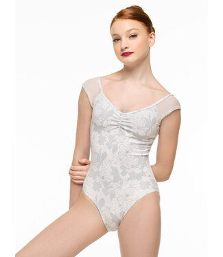 Eleve Ladies' Celine Short Sleeve Leotard White Wedding