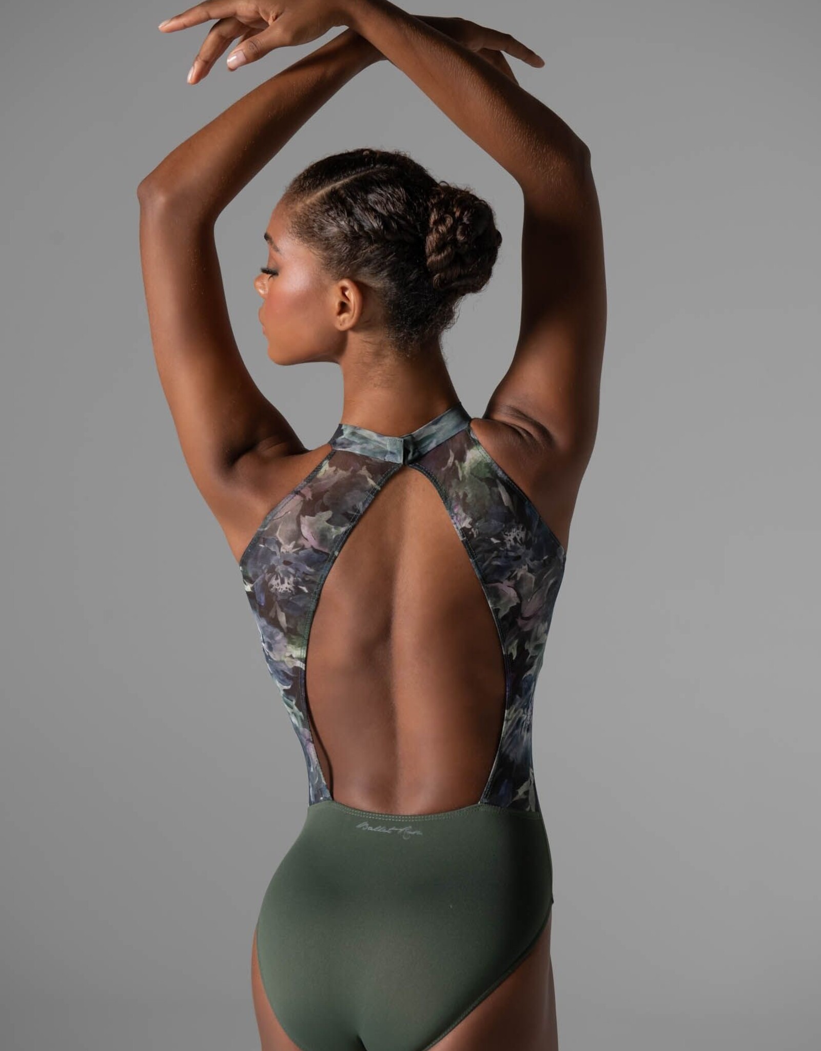 Ballet Rosa Ladies' Avery High Neck Leotard Aquarelle with Olive