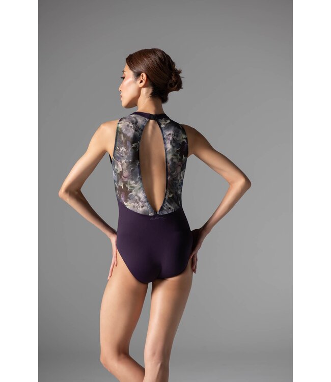 Ladies' Cartier High Neck Leotard Aquarelle with Viola