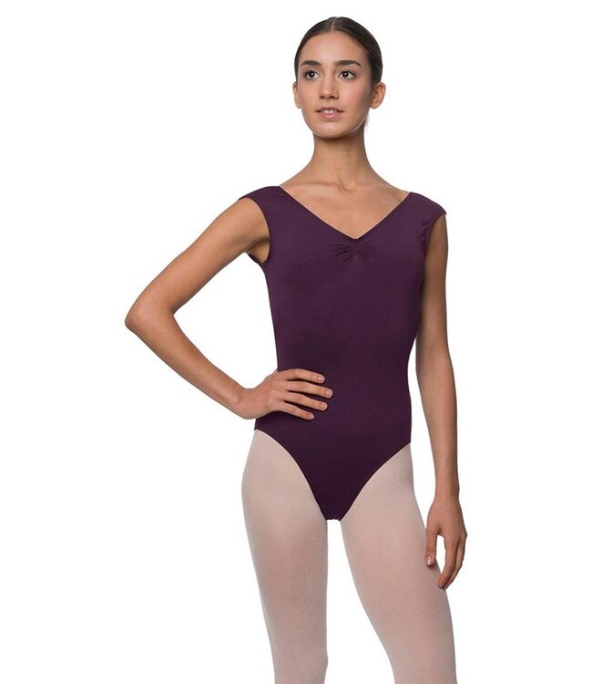 Ladies' Peyton Cap Sleeve Leotard Aubergine