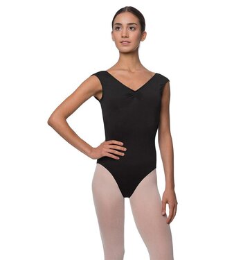 Lulli Ladies' Peyton Cap Sleeve Leotard Black