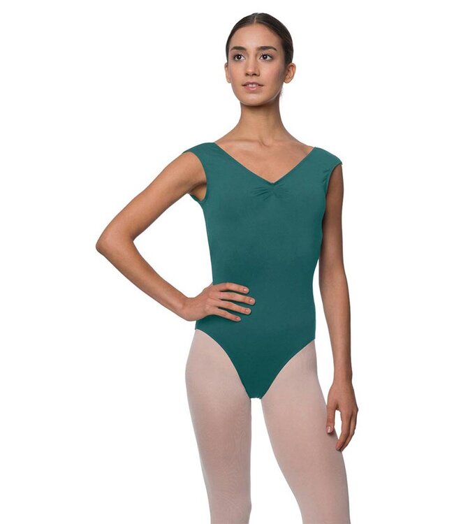 Ladies' Peyton Cap Sleeve Leotard Teal