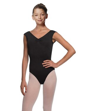 Lulli Children's Peyton Cap Sleeve Leotard Black