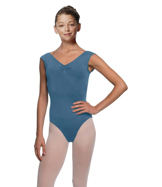 Children's Peyton Cap Sleeve Leotard Blue