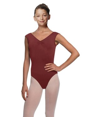 Lulli Children's Peyton Cap Sleeve Leotard Burgundy