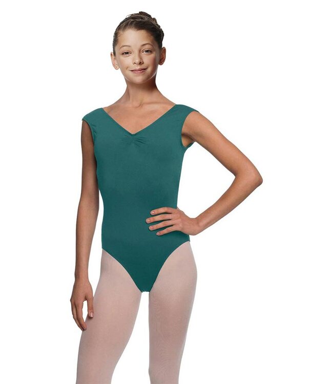 Children's Peyton Cap Sleeve Leotard Teal