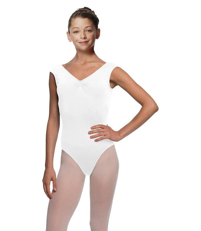 Children's Peyton Cap Sleeve Leotard White