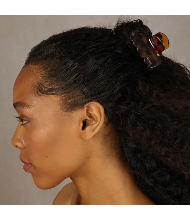 Recycled Plastic Medium Puffy Claw Clips 2pc Set Black & Tort