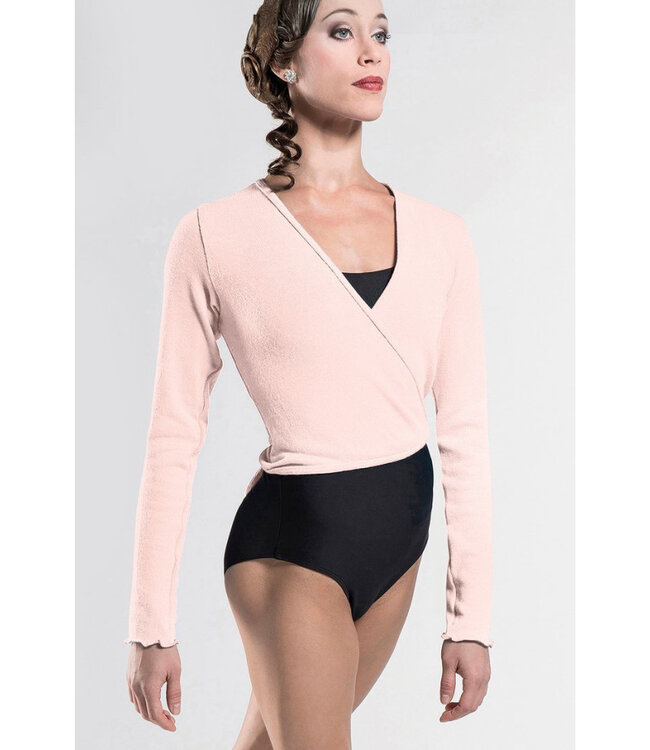 Ladies' Menuet Knitted Wrap Sweater Salmon