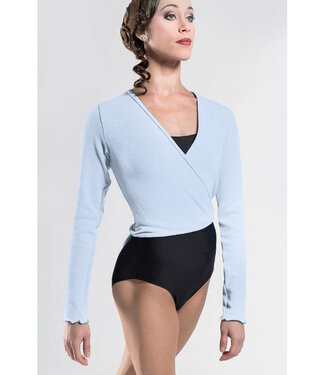Wear Moi Ladies' Menuet Knitted Wrap Sweater Sky Blue