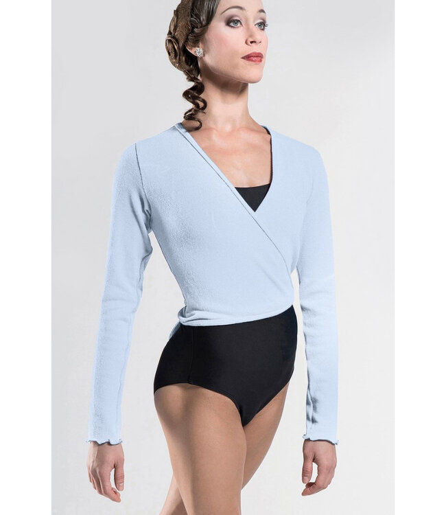 Ladies' Menuet Knitted Wrap Sweater Sky Blue