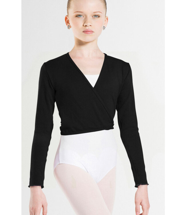 Children's Menuet Knitted Wrap Sweater Black