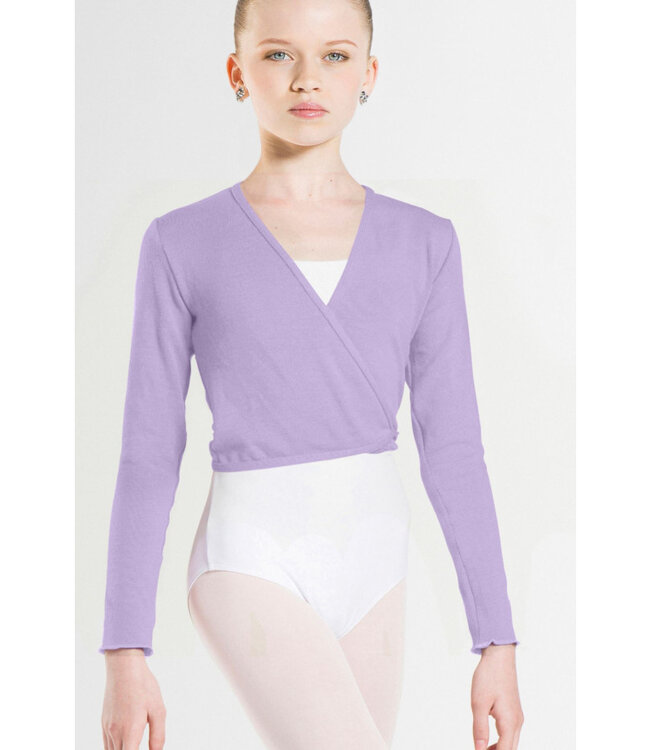 Children's Menuet Knitted Wrap Sweater Lilac