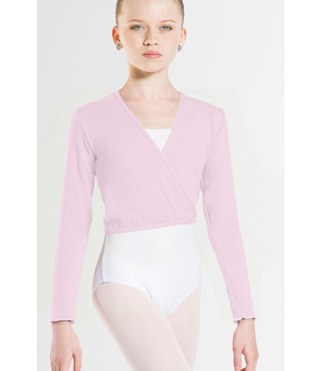 Children's Menuet Knitted Wrap Sweater Pink