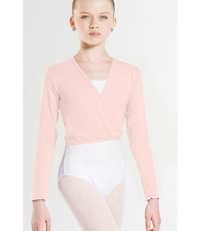 Children's Menuet Knitted Wrap Sweater Salmon