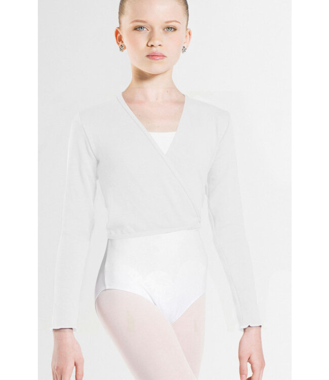 Children's Menuet Knitted Wrap Sweater White