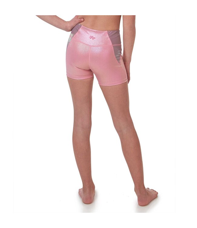 Children's Level Up! Compression Shorts Iridescent Pink