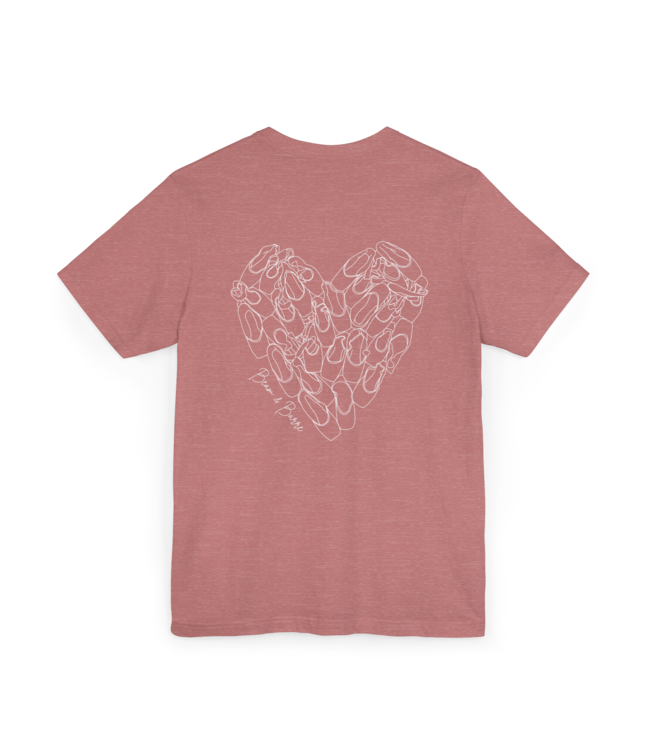 Pointe Shoe Heart Shirt Mauve