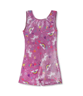 Children's Unicorn Shimmer Lavender Gymnastics Biketard