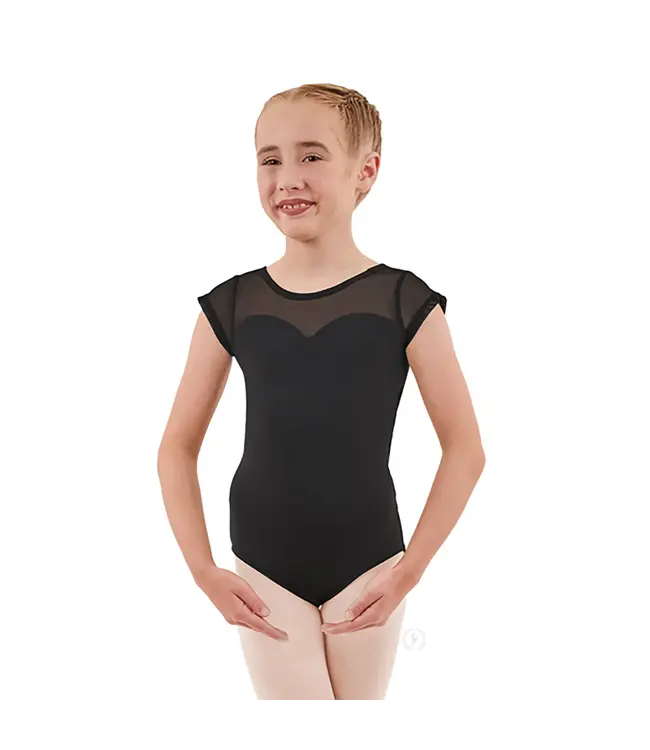 Children's Silhouette Mesh Sweetheart Leotard Black