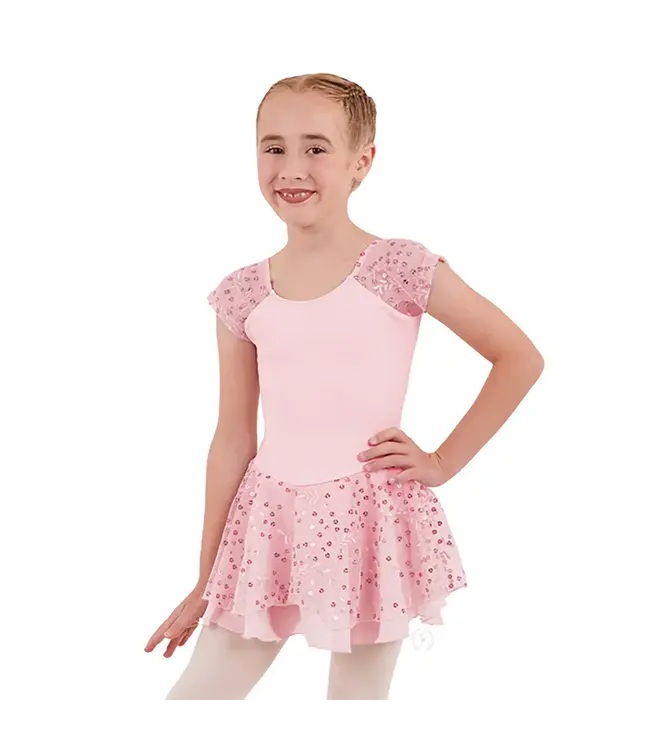 Children's Cap Sleeve Dance Dress Pink