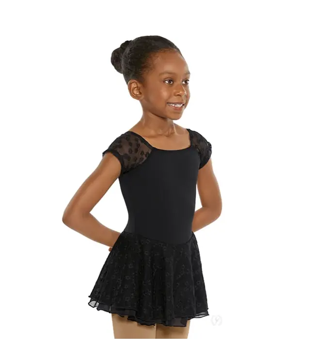 Children's Cap Sleeve Dance Dress Black