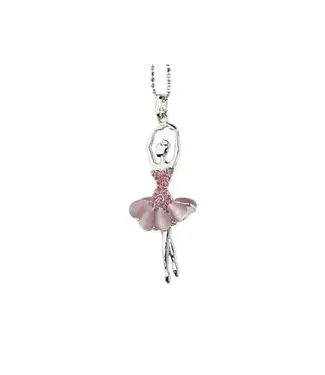 American Dance Supply Ballerina Necklace With Gems Pink