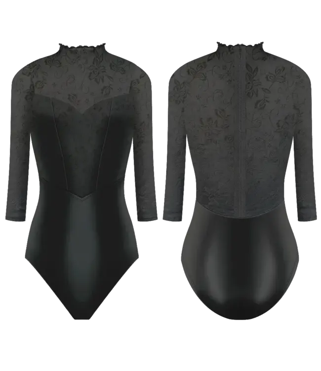 Ladies' Snowflake Leotard Ebony Lace