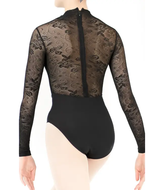Ladies' Snowflake Leotard Ebony Lace
