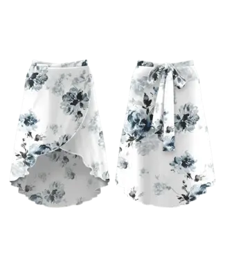 Danse de Paris Ladies' Velvet Chiffon Skirt Monet Blue