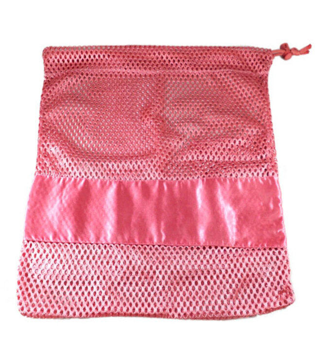 Mesh Bag With Satin Hot Pink