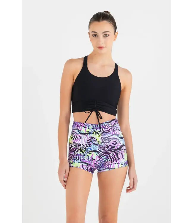 Children's Breathe Deeply Cropped Singlet Black