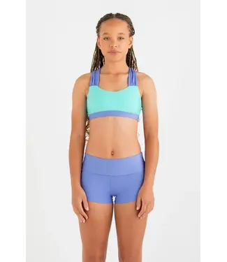 Every Turn Children's Ibiza Reversible Crop Top Periwinkle/Maldives Blue