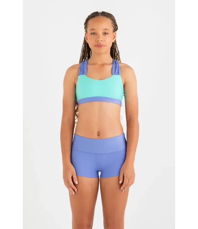 Children's Ibiza Reversible Crop Top Periwinkle/Maldives Blue